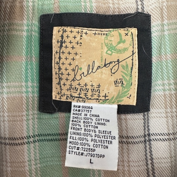 RARE Y2K Vintage Billabong Gray Hooded Utility Jacket Women's Large - Picture 7 of 7